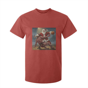 Funny Santa Basketball T Shirt For Kid Satan Christmas Meme TS14 Red Print Your Wear