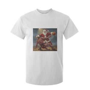 Funny Santa Basketball T Shirt For Kid Satan Christmas Meme TS14 White Print Your Wear