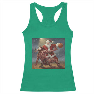 Funny Santa Basketball Racerback Tank Top Satan Christmas Meme TS14 Irish Green Print Your Wear