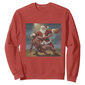 Funny Santa Basketball Sweatshirt Satan Christmas Meme TS14 Red Print Your Wear