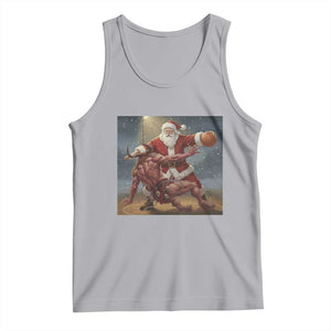 Funny Santa Basketball Tank Top Satan Christmas Meme TS14 Athletic Heather Print Your Wear