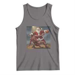 Funny Santa Basketball Tank Top Satan Christmas Meme TS14 Deep Heather Print Your Wear