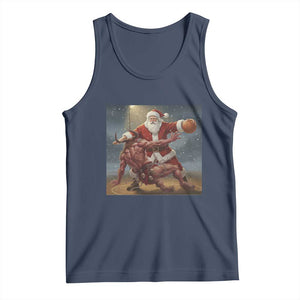 Funny Santa Basketball Tank Top Satan Christmas Meme TS14 Navy Print Your Wear