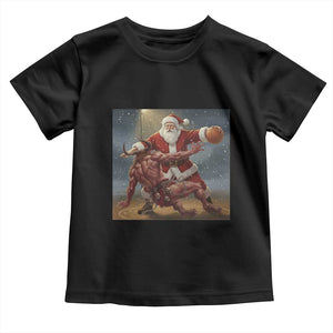 Funny Santa Basketball Toddler T Shirt Satan Christmas Meme TS14 Black Print Your Wear