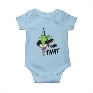I Saw That Baby Onesie Funny Elf Hand Christmas TS14 Light Blue Print Your Wear