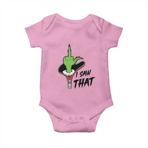 I Saw That Baby Onesie Funny Elf Hand Christmas TS14 Light Pink Print Your Wear