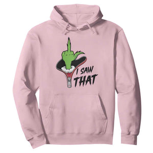 I Saw That Hoodie Funny Elf Hand Christmas TS14 Light Pink Print Your Wear