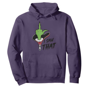 I Saw That Hoodie Funny Elf Hand Christmas TS14 Purple Print Your Wear