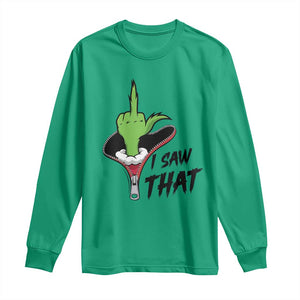 I Saw That Long Sleeve Shirt Funny Elf Hand Christmas TS14 Irish Green Print Your Wear