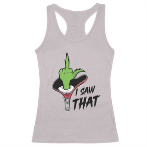 I Saw That Racerback Tank Top Funny Elf Hand Christmas TS14 Ice Gray Print Your Wear