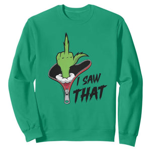 I Saw That Sweatshirt Funny Elf Hand Christmas TS14 Irish Green Print Your Wear