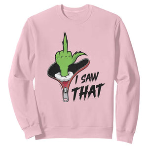 I Saw That Sweatshirt Funny Elf Hand Christmas TS14 Light Pink Print Your Wear