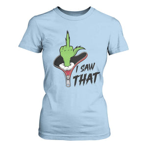 I Saw That T Shirt For Women Funny Elf Hand Christmas TS14 Light Blue Print Your Wear