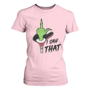I Saw That T Shirt For Women Funny Elf Hand Christmas TS14 Light Pink Print Your Wear