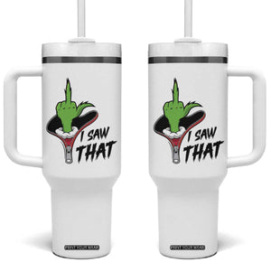 I Saw That Tumbler With Handle Funny Elf Hand Christmas TS14 One Size: 40 oz White Print Your Wear