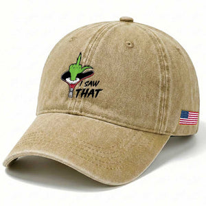 I Saw That Washed Cotton Baseball Cap Funny Elf Hand Christmas TS14 Print Your Wear