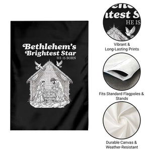 Nativity Scene Garden Flag Brightest Star of Bethlehem He Is Born Christian Christmas TS14 Print Your Wear