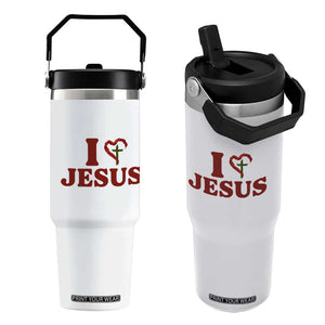 Jesus Christian Flip Straw Tumbler Religious Faith Inspirational Bible Verse TS14 One Size: 30 oz White Print Your Wear