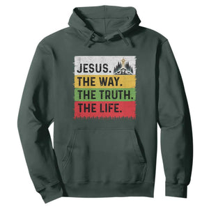 Jesus Christian Hoodie The Way The Truth The Life Nativity Scene TS14 Dark Forest Green Print Your Wear