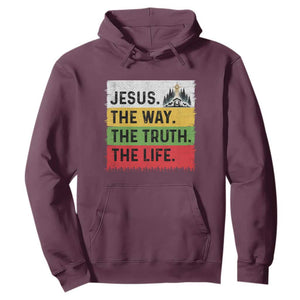 Jesus Christian Hoodie The Way The Truth The Life Nativity Scene TS14 Maroon Print Your Wear