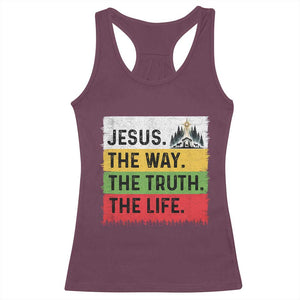 Jesus Christian Racerback Tank Top The Way The Truth The Life Nativity Scene TS14 Maroon Print Your Wear