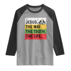 Jesus Christian Raglan Shirt The Way The Truth The Life Nativity Scene TS14 Sport Gray Black Print Your Wear