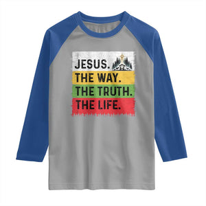 Jesus Christian Raglan Shirt The Way The Truth The Life Nativity Scene TS14 Sport Gray Royal Print Your Wear