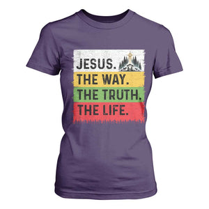 Jesus Christian T Shirt For Women The Way The Truth The Life Nativity Scene TS14 Purple Print Your Wear
