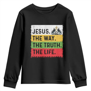 Jesus Christian Youth Sweatshirt The Way The Truth The Life Nativity Scene TS14 Black Print Your Wear