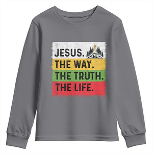 Jesus Christian Youth Sweatshirt The Way The Truth The Life Nativity Scene TS14 Charcoal Print Your Wear