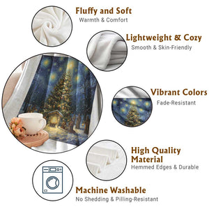 Nativity Scene Throw Blanket Christmas Starry Night Christian Jesus Baby Jesus Holiday TS14 Print Your Wear