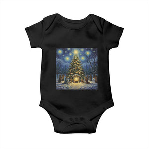 Nativity Scene Baby Onesie Christmas Starry Night Christian Jesus Baby Jesus Holiday TS14 Black Print Your Wear