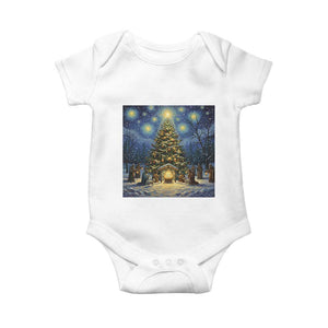 Nativity Scene Baby Onesie Christmas Starry Night Christian Jesus Baby Jesus Holiday TS14 White Print Your Wear