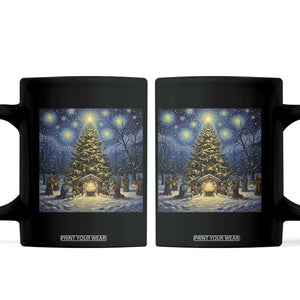 Nativity Scene Coffee Mug Christmas Starry Night Christian Jesus Baby Jesus Holiday TS14 Black Print Your Wear