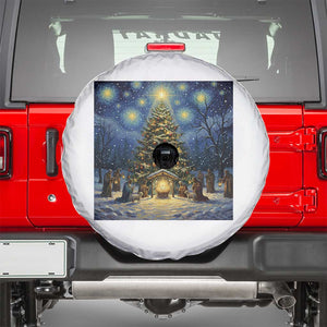 Nativity Scene Spare Tire Cover Christmas Starry Night Christian Jesus Baby Jesus Holiday TS14 Black Print Your Wear