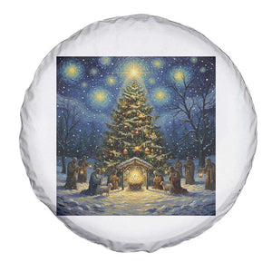 Nativity Scene Spare Tire Cover Christmas Starry Night Christian Jesus Baby Jesus Holiday TS14 Print Your Wear