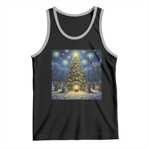 Nativity Scene Tank Top Christmas Starry Night Christian Jesus Baby Jesus Holiday TS14 Black Athletic Heather Print Your Wear