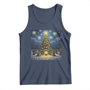 Nativity Scene Tank Top Christmas Starry Night Christian Jesus Baby Jesus Holiday TS14 Navy Print Your Wear