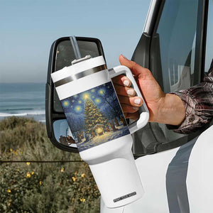 Nativity Scene Tumbler With Handle Christmas Starry Night Christian Jesus Baby Jesus Holiday TS14 Print Your Wear