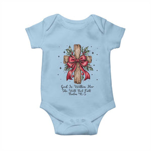 Jesus Christian Baby Onesie Cross Bible Verse Inspirational Christmas TS14 Light Blue Print Your Wear