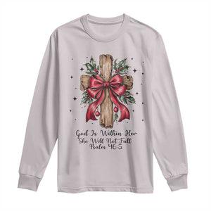 Jesus Christian Long Sleeve Shirt Cross Bible Verse Inspirational Christmas TS14 Ice Gray Print Your Wear