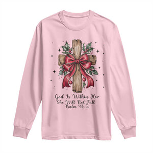 Jesus Christian Long Sleeve Shirt Cross Bible Verse Inspirational Christmas TS14 Light Pink Print Your Wear