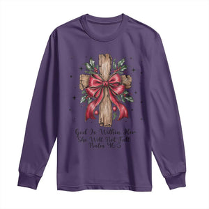Jesus Christian Long Sleeve Shirt Cross Bible Verse Inspirational Christmas TS14 Purple Print Your Wear