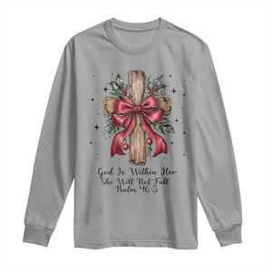 Jesus Christian Long Sleeve Shirt Cross Bible Verse Inspirational Christmas TS14 Sport Gray Print Your Wear