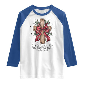 Jesus Christian Raglan Shirt Cross Bible Verse Inspirational Christmas TS14 White Royal Print Your Wear