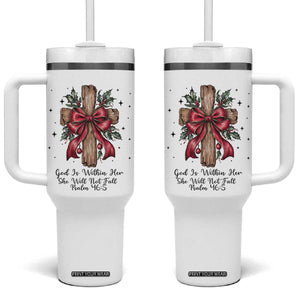Jesus Christian Tumbler With Handle Cross Bible Verse Inspirational Christmas TS14 One Size: 40 oz White Print Your Wear