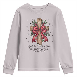 Jesus Christian Youth Sweatshirt Cross Bible Verse Inspirational Christmas TS14 Ice Gray Print Your Wear