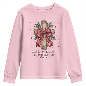 Jesus Christian Youth Sweatshirt Cross Bible Verse Inspirational Christmas TS14 Light Pink Print Your Wear