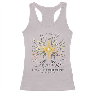 Jesus Christian Racerback Tank Top Let Your Light Shine Matthew 5:16 TS14 Ice Gray Print Your Wear