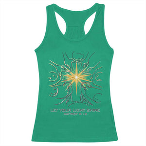 Jesus Christian Racerback Tank Top Let Your Light Shine Matthew 5:16 TS14 Irish Green Print Your Wear